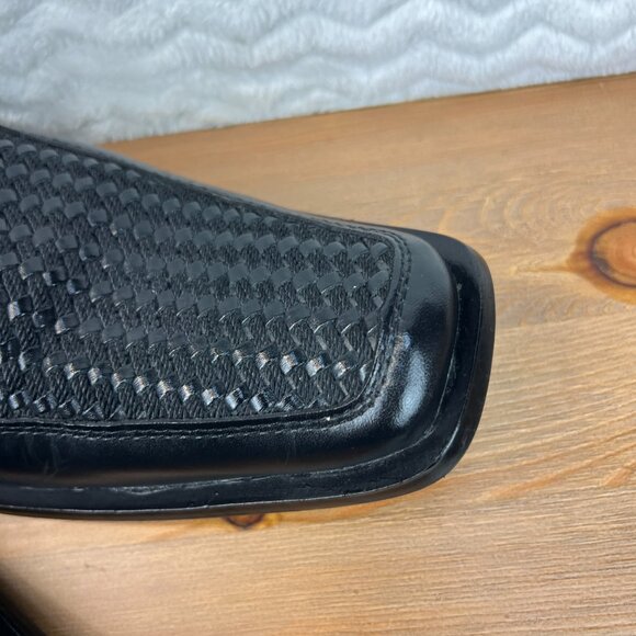 Woven Leather Mens Loafers Shoes Square Toe Retro Slip On Lamasini Sz 9 US EU 43 - Picture 3 of 16